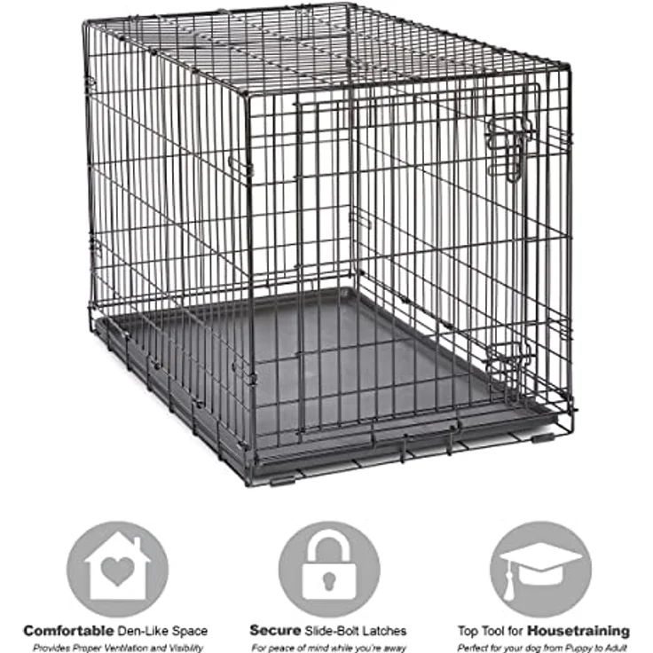 MidWest Homes for Pets New World Hundebox, verbessert mit Einzel- und Doppeltür, mit auslaufsicherer Bodenwanne, Bodenschutzfüße, mit patentierten Funktionen – Bild 3