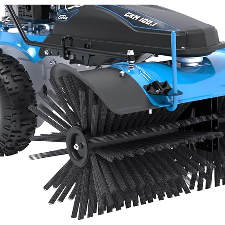 Güte Benzin-Kehrmaschine GKM 100.1, 100 cm Arbeitsbreite, inkl. Motorbesen, Schneeschieber und 72 l Auffangbehälter – Bild 5