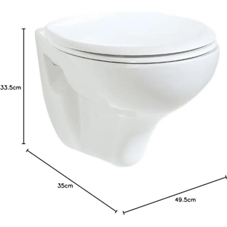 Creavit Tiefspül-WC TP320-00CB00E-0000, Hänge-WC mit Taharet-Düse (Bidet), weiß, aus Sanitärkeramik – Bild 5