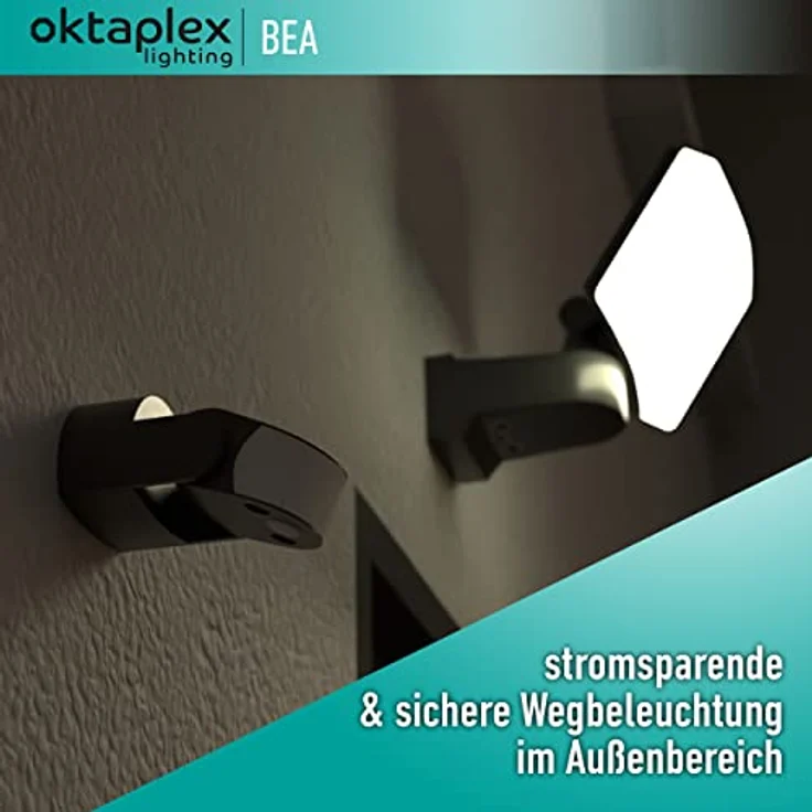 Oktaplex Bea Bewegungsmelder Aussen IP65 schwenkbar 180° Infrarot-Sensor 12m Reichweite 230V anthrazit mit Dämmerungssensor – Bild 5