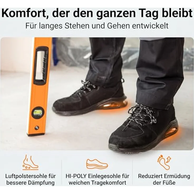 Neo Tools O1 SR Neo Air Professional Schuhe, Schwarz, Arbeitsschuhe mit rutschfester Polyurethan-Sohle, Größe 39 – Bild 2