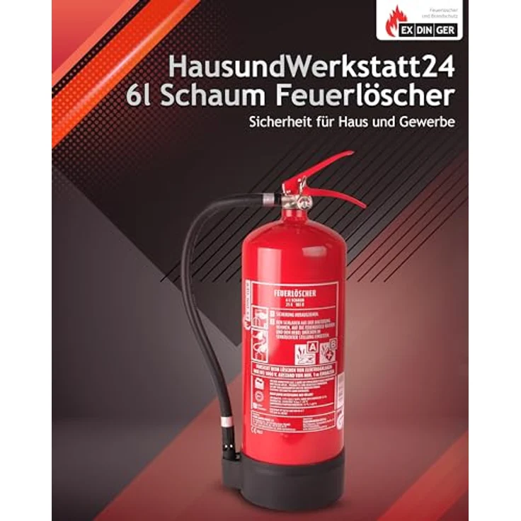 6l Feuerlöscher Schaum AB 6 LE mit Halterung Dauerdrucklöscher - Exdinger – Bild 3