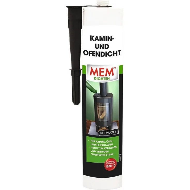 MEM Bauchemie Montagekleber MEM Kamin- und Ofendicht, hochtemperaturbeständige Dichtungsmasse für Heizanlagen, 300ml