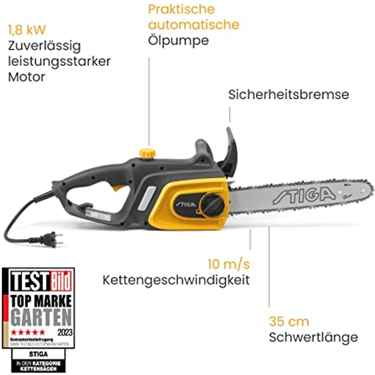STIGA Elektro-Kettensäge, 35 cm Schwertlänge, CS 118c 14" – Bild 2