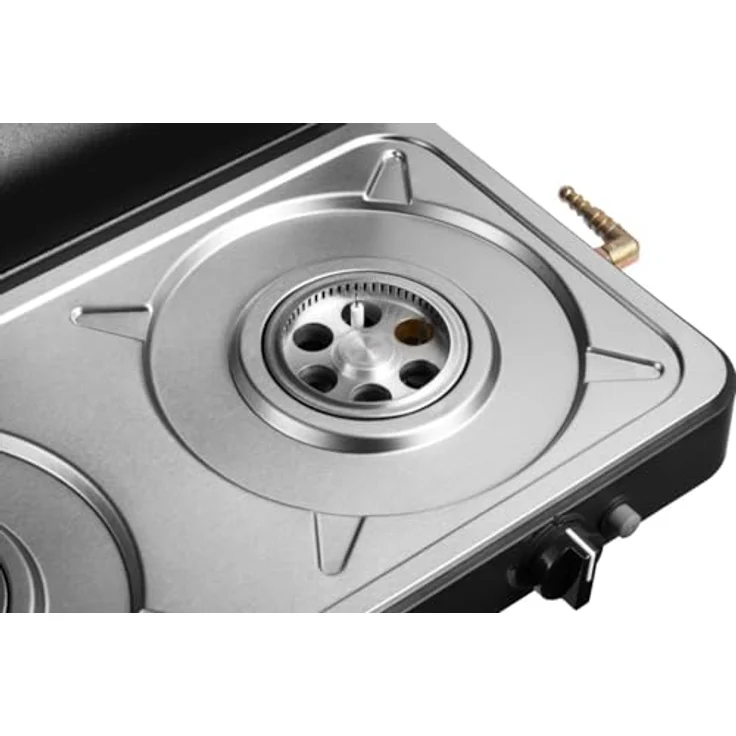 Cadac 2-Cook Turbo FFD Stove 30mbar BBQ Gasgrill Tischgrill Campinggrill 203F2C-10-EF, Leichtgewichtiges Modell mit Turbo-Brennern, schwarz – Bild 3
