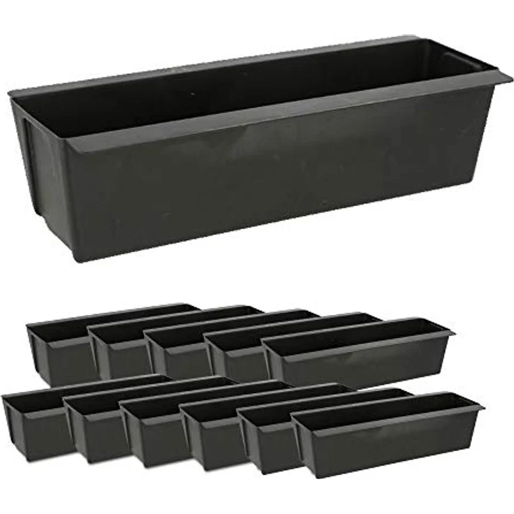 Cepewa Pflanzkasten passend für Europaletten 12er Set aus Kunststoff Pflanzkübel Breite 38 cm (1 x 12er Set Pflanzkasten B38cm) – Bild 2