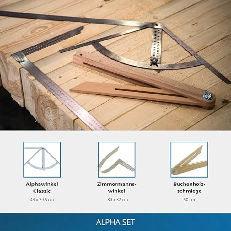Hedue Anreißgerät Set Alpha Classic 500mm Buchenholzschmiege VA... – Bild 3