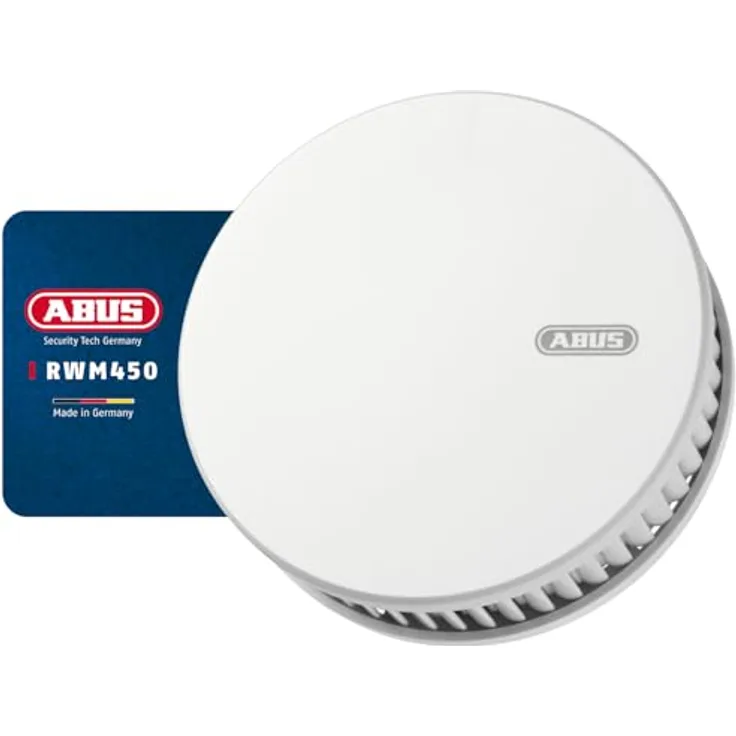 ABUS Funk-Rauchmelder RWM450 - Hitzemelder mit 12-Jahres-Batterie - 15 Melder vernetzbar - Q-Label & DIN EN14604 Zertifiziert - geeignet für Küchen - Weiß - 5er Set