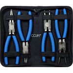 CCLIFE 4tlg Sprengringzangen Seegeringzange Set 225mm Zange Gerade & Gebogen für Sicherungsring Innen / Außen