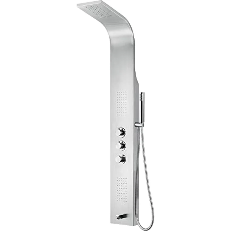 Duschpaneel Duschsäule 5 Funktionen mit Thermostatventil chrom 160x20x6,5 cm – Bild 1