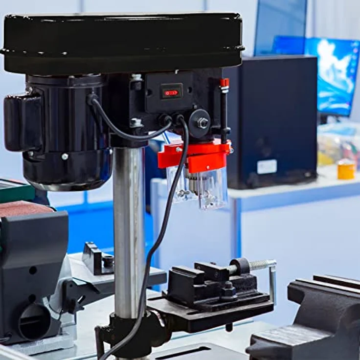 XPOtool Tischbohrmaschine 500 W, Standbohrmaschine mit Laser, 1,5-16 mm Bohrfutter und 500-2500 U/min, Säulenbohrmaschine Ständerbohrmaschine, vielseitige Drehzahlregulierung, innovatives Laserführungssystem – Bild 2