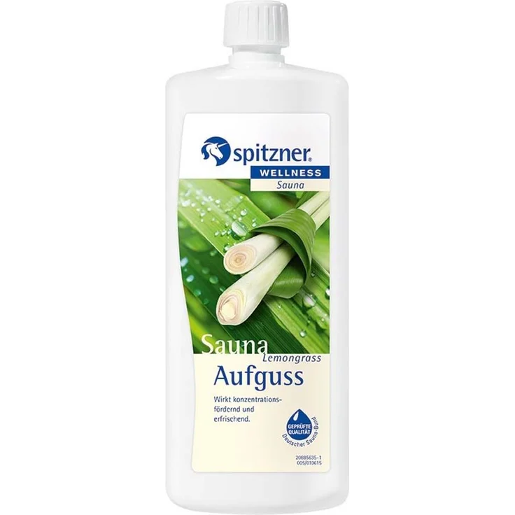 Spitzner Saunaaufguss Lemongrass Wellness, 1000 ml Konzentrat, erfrischend und konzentrationsfördernd