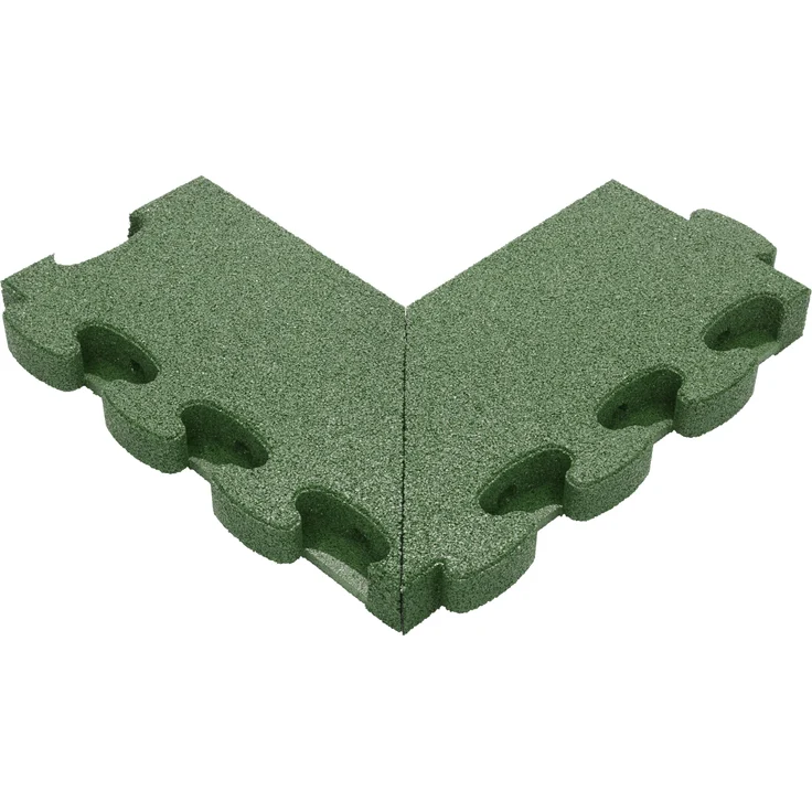 Gum-Tech Negatives Eckstück Gerade für Fallschutzplatten, Bodenschutzmatte aus Gummigranulat, grau, 55 x 25 cm, rutschfest und wasserdurchlässig