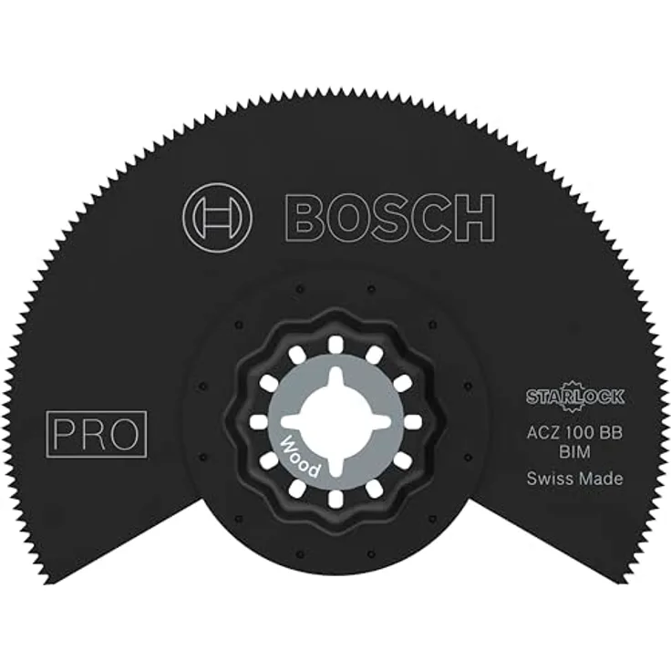 Bosch 1x PRO Multi Material ACZ 100 BB Blatt für Multifunktionswerkzeuge, für Kompaktlaminat-Vinyl, PVC, Holz mit Nägeln, Ø 100 mm, Professional Zubehör Multifunktionswerkzeug