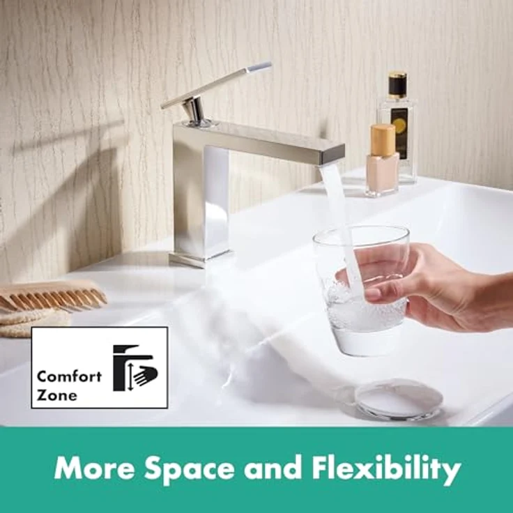 hansgrohe Tecturis E 110 CoolStart Spültischarmatur, Chrom, ComfortZone 110, Wasserfallstrahl, EcoSmart+ – Bild 5
