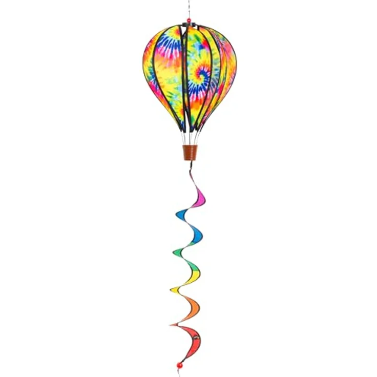 HQ Design Windspiration Hot Air Balloon Windspiel, UV-beständig, wetterfest, inkl. Aufhängung, Tie Dye - Hot Air Balloon Twist – Bild 1