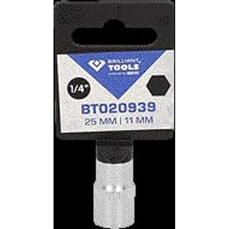 Brilliant Tools Bit- und Steckschlüsselset BT020939, 1/4" Sechskant-Stecknuss 11 mm, matt verchromt, Chrom-Vanadium-Stahl – Bild 7