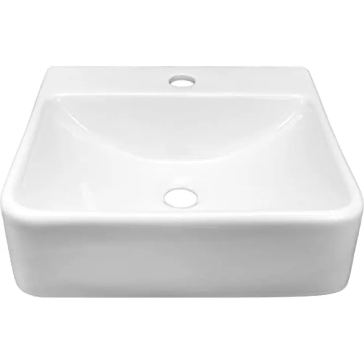 NEG Waschbecken Uno74H (eckig) Hänge-Waschschale/Waschtisch (weiß) mit schmalem Rand und Nano-Beschichtung