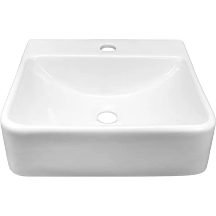 NEG Waschbecken Uno74H (eckig) Hänge-Waschschale/Waschtisch (weiß) mit schmalem Rand und Nano-Beschichtung – Bild 1