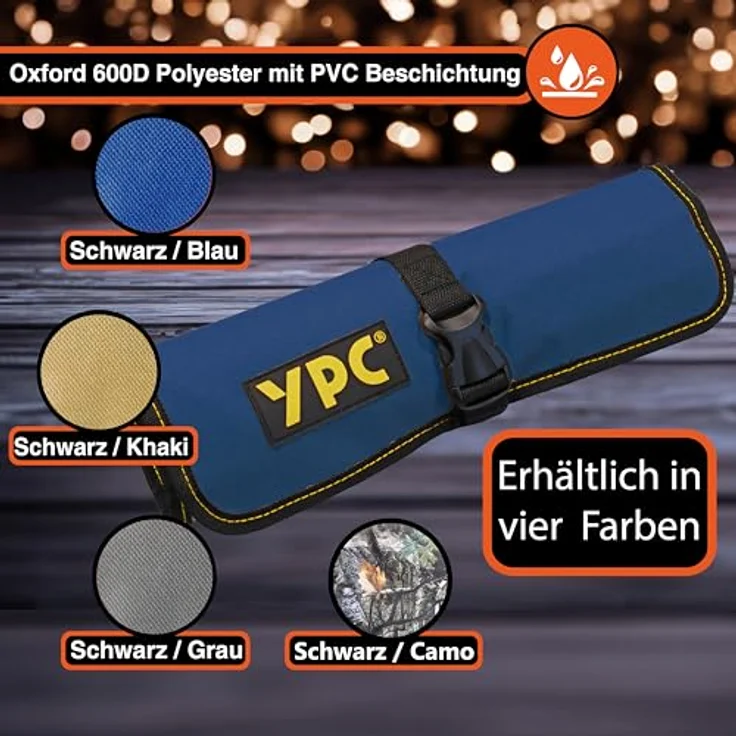 YPC VarioRoll L, 45x32cm Werkzeugtasche rollbar mit 10 Steckfächern, 4 Halteschlaufen und wasserfestem Oxford 600D Polyester – Bild 5