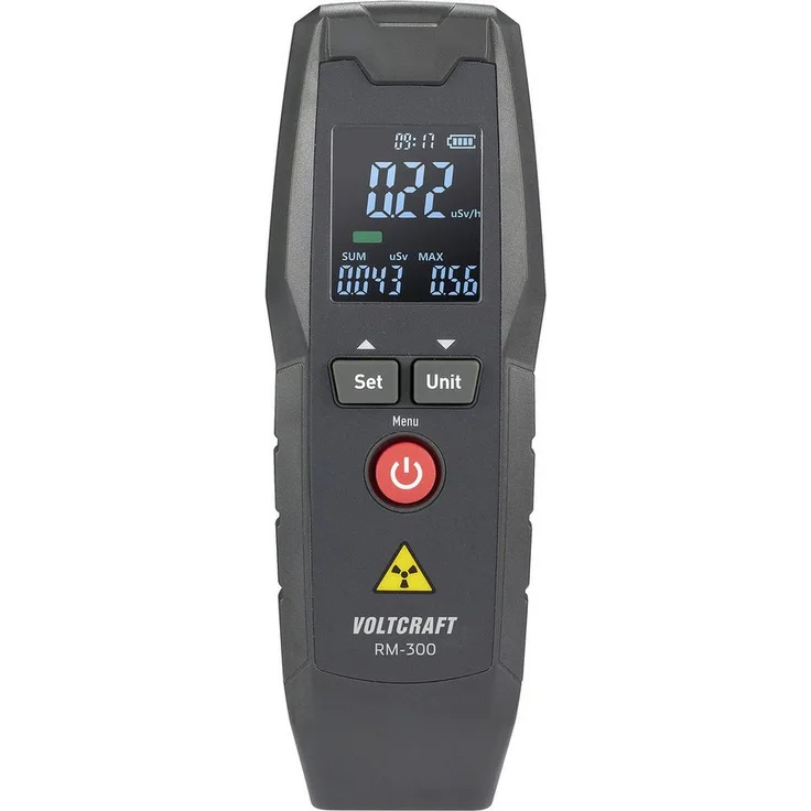 VOLTCRAFT Metalldetektor VOLTCRAFT RM-300 Geigerzähler Strahlung: Beta, Gamma, Röntgen akustisch, schwarz