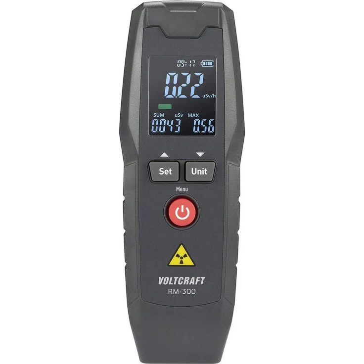 VOLTCRAFT Metalldetektor VOLTCRAFT RM-300 Geigerzähler Strahlung: Beta, Gamma, Röntgen akustisch, schwarz – Bild 1