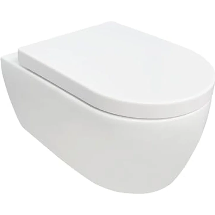 NEG Design Hänge-WC Uno11RL spülrandlos & spritzfrei Nano-Versiegelung Duroplast Soft-Close-Deckel abnehmbar Quick-Release Quick-Fix Montage-System, Keramik, Beschichtet, Weiß – Bild 1