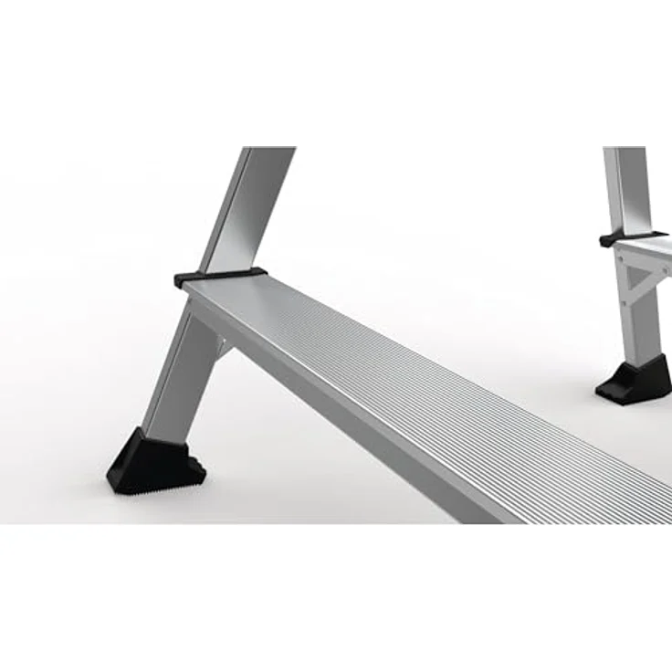 Zarges XLstep P Trittleiter Arbeitspodest, 2x2 Stufen, Aluminium, beidseitig begehbar, Tragkraft 150 kg, Plattformhöhe 0,49 m – Bild 4