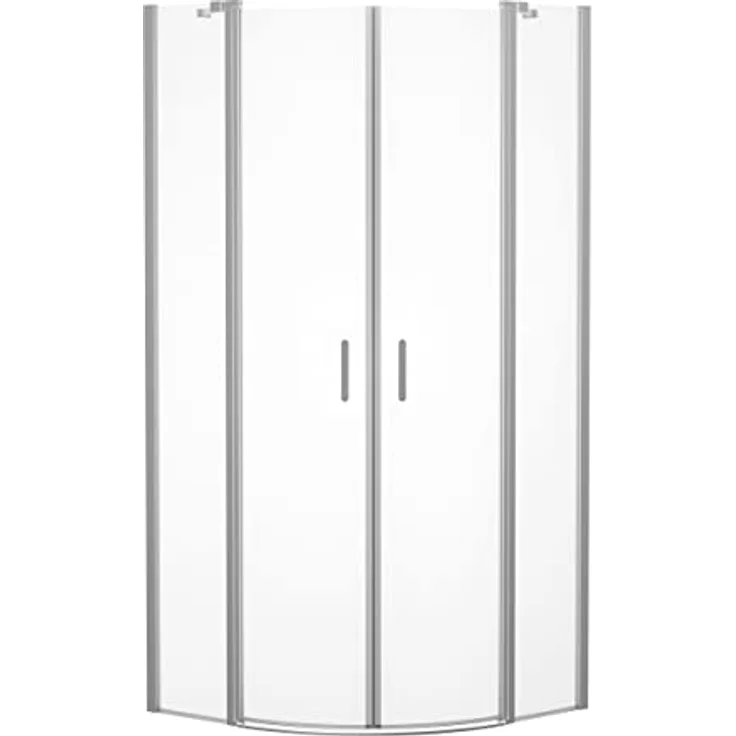 Marwell NEPTUN II Runddusche 90x90x195 cm mit Hebe-Senkmechanismus, Aluminiumprofilen in chrom, Pendeltüren und Abperleffekt – Bild 2