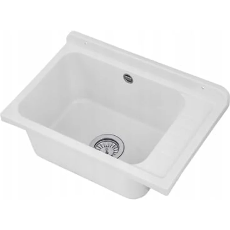 QLS Küchenspüle SELVA, Kunststoff-Spülbecken, 58x38 cm, für Garten Garage Werkstatt & mehr – Bild 3