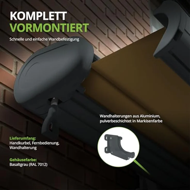 Eclipse Vollkassettenmarkise Eclipse Premium 3,5x3m Grau-Weiß – Bild 7