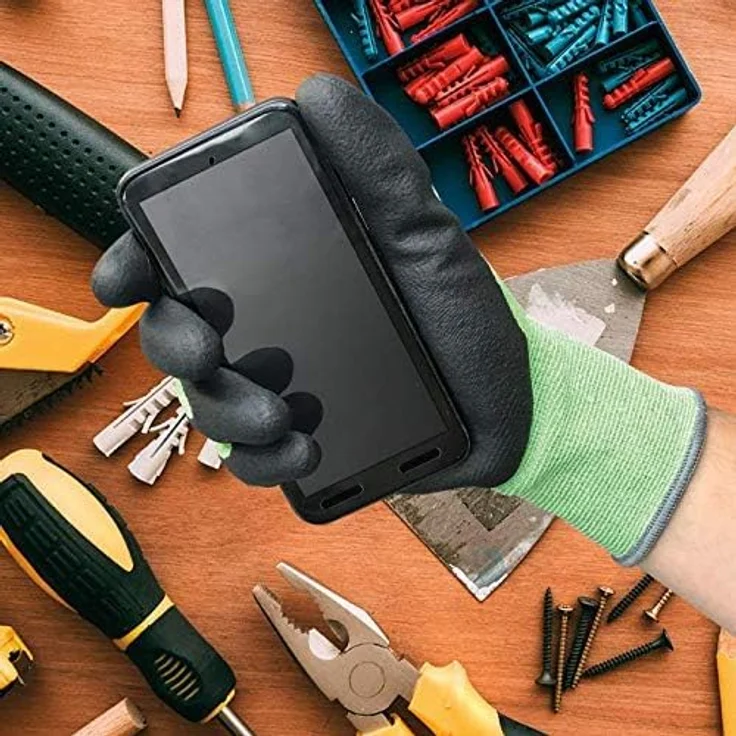Spontex Smart Garden Gartenhandschuhe, Touchscreen-kompatibel, aus recycelten PET-Flaschen, Nitrilbeschichtung, Größe M, 1 Paar – Bild 3