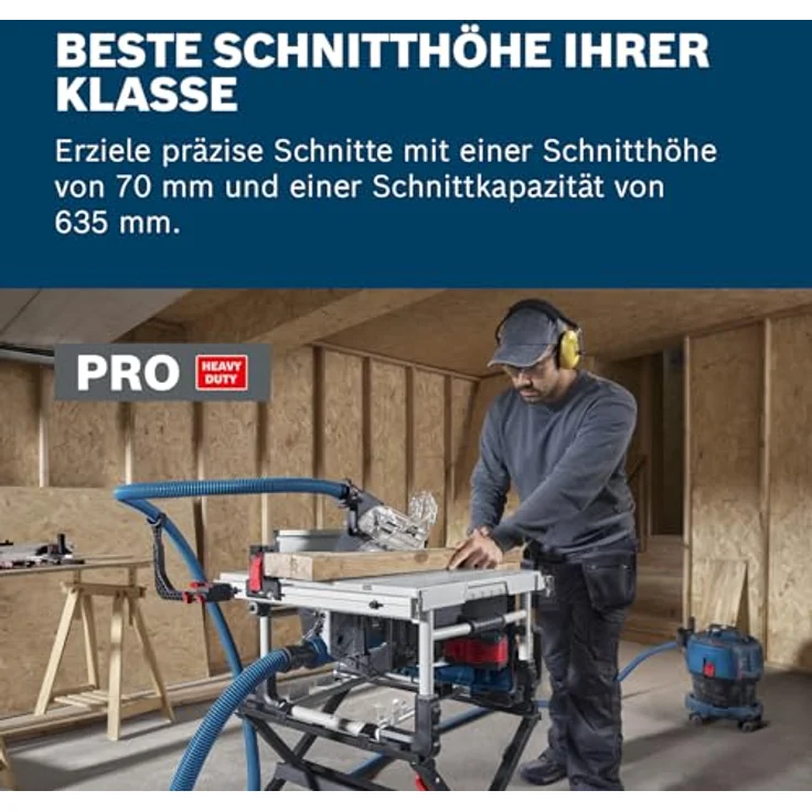Bosch Professional GTS 18V-70, Akku-Tischkreissäge mit bürstenlosem Motor, 70 mm Schnitthöhe, inkl. Sägeblatt und Zubehör – Bild 5