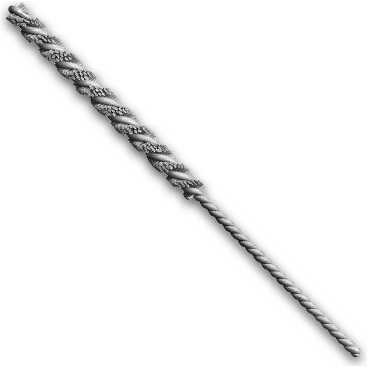 Lessmann Mikro-Rohrbürste SiC, Drahtbürste mit verzinktem Drehdraht, Ø10x65/125mm, 0