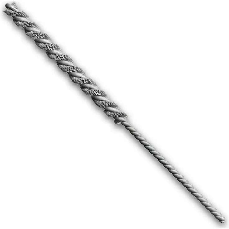 Lessmann Mikro-Rohrbürste SiC, Drahtbürste mit verzinktem Drehdraht, Ø10x65/125mm, 0