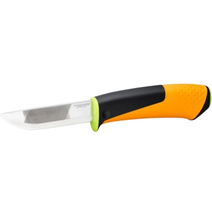 Fiskars Hochleistungsmesser inklusive Holster mit integriertem Messerschärfer, Gesamtlänge: 21,9 cm, Schwarz-Orange-Grün, 1023619 – Bild 9