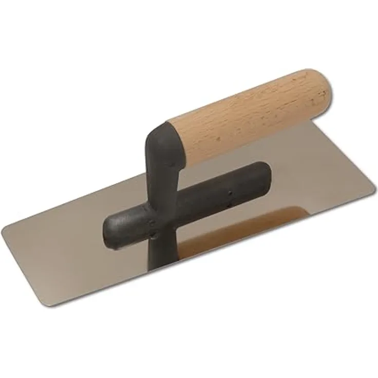 DEWEPRO® Venezianische Glanzputz Glättekelle - Stucco Kelle - Venezianer - trapezförmig - 240x95/75mm - Edelstahlblatt mit abgerundten, geschliffenen und polierten Kanten - Glättkelle