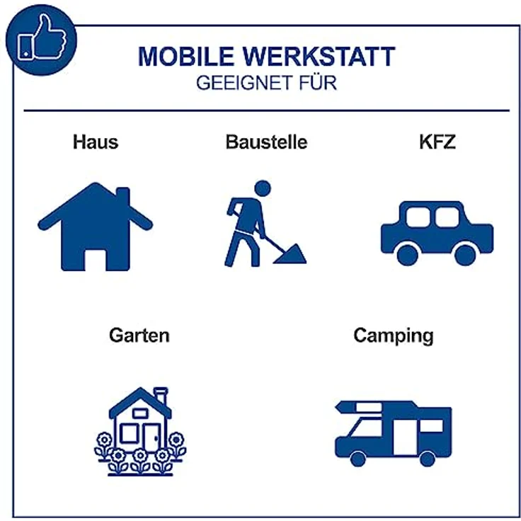 Scheppach Werkzeugkoffer TB150 | 101 teilig | Werkstattkoffer bestückt | Aluminium Koffer | Werkzeugkasten | Werkzeugset mit Zangen, Schlüssel, Schraubendreher, Metallsäge uvm. – Bild 2