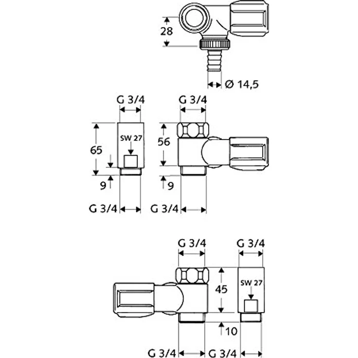 OTTO Spültischarmatur Schell Nebenanschlussventil 033240699, chrom, mit Rückflussverhinderer und Anschluss rechts – Bild 2