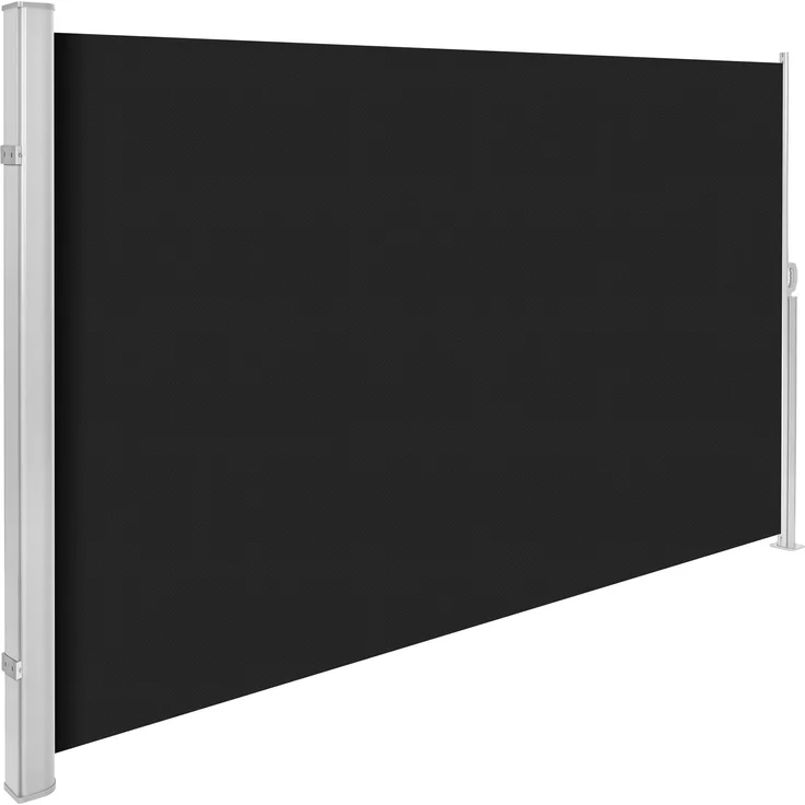 Tectake Seitenmarkise aus Aluminium 160 x 300 cm, mit UV-Schutz, einfache Handhabung, grau