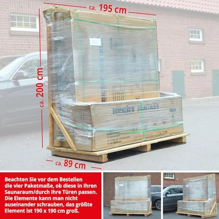 HECHT Infrarot Sauna Fantasy | 12 Heizstrahler, 3450 W, 180 x 180 x 190 cm, mit 2 Liegen, LED-Lichttherapie und Bluetooth – Bild 9