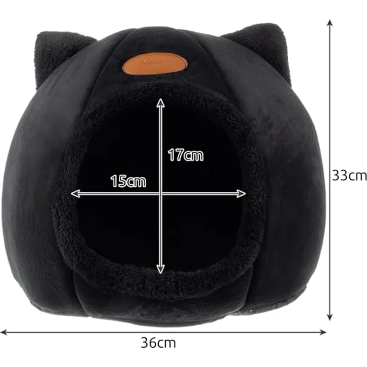 Purlov IZOXIS Katzenliege, Plüschbett mit rutschfester PVC-Unterseite, wasserdicht, für Katzen bis 6 kg – Bild 2