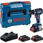Bosch Professional 18V System Akku-Schlagbohrmaschine GSB 18V-90 C (2.100 min⁻¹, bürstenloser Motor, inkl. 3x 4,0 Ah ProCORE Akku, Ladegerät GAL 18V-40, in L-BOXX)