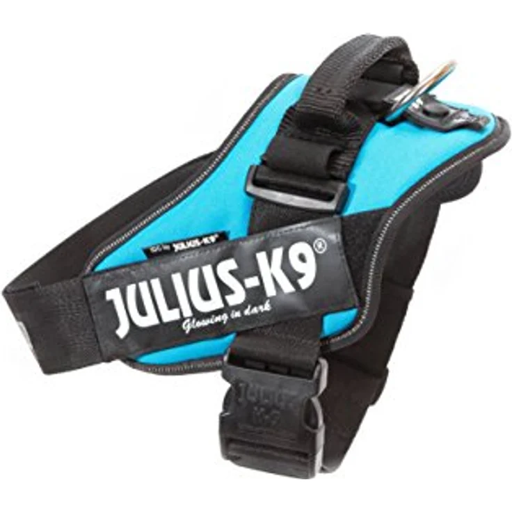 Julius-K9 K9 IDC POWERGESCHIRR GR 3 AQUA, Hundegeschirr mit reflektierenden Details, größenverstellbar - Halsband + Leine – Bild 2