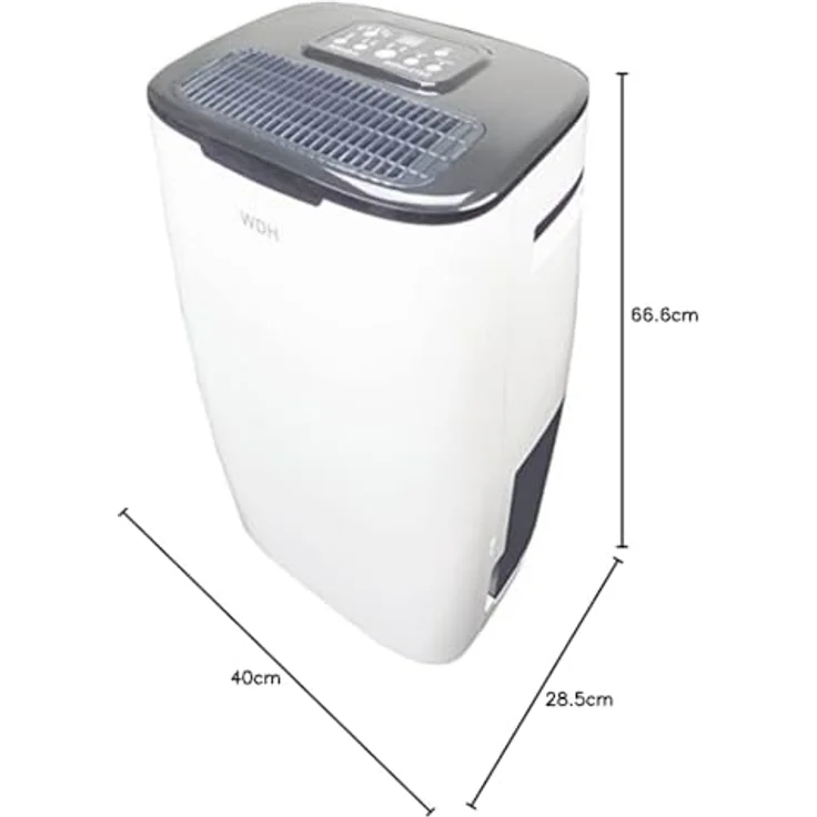 WDH Aktobis Luftentfeuchter WDH-416S Luftentfeuchter, Bautrockner, für 40 m², 20 L Fassungsvermögen, Entfeuchtungsleistung 20 l-Tag, weiß anthrazit – Bild 5