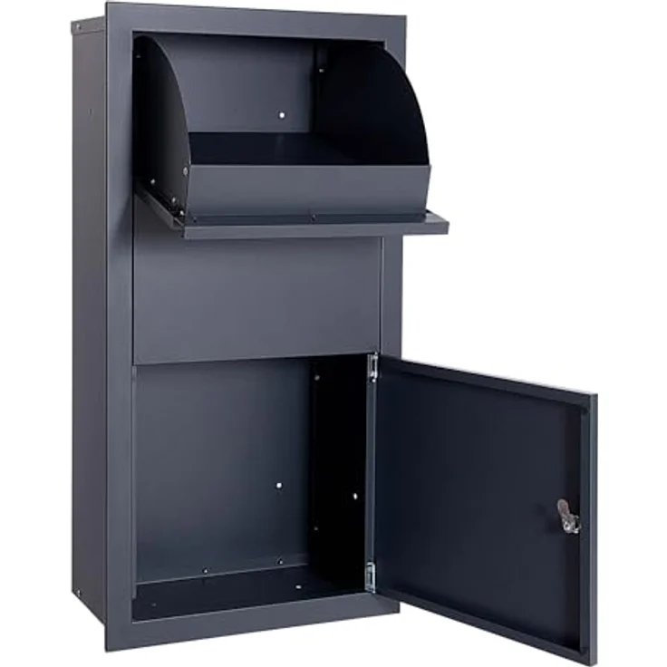 XPOtool Paketkasten Anthrazit 470 x 220 x 870 mm, Private Paketannahme, abschließbar, geräumige Dimensionen, Wandbriefkasten Stahl – Bild 5