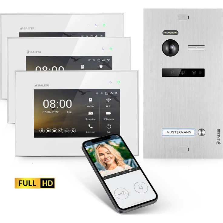 Balter Video-Türsprechanlage EVO HD WLAN (Einfamilienhaus, Full HD Kamera, mit App) – Bild 1