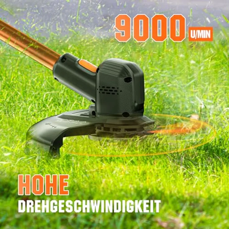 Litheli U20 Akku-Rasentrimmer HANDY+, 20 V, 2 Ah, Li-Ionen, 2-in-1 Funktion mit 25 cm Schnittbreite, USB-C Akku Powerbank – Bild 3