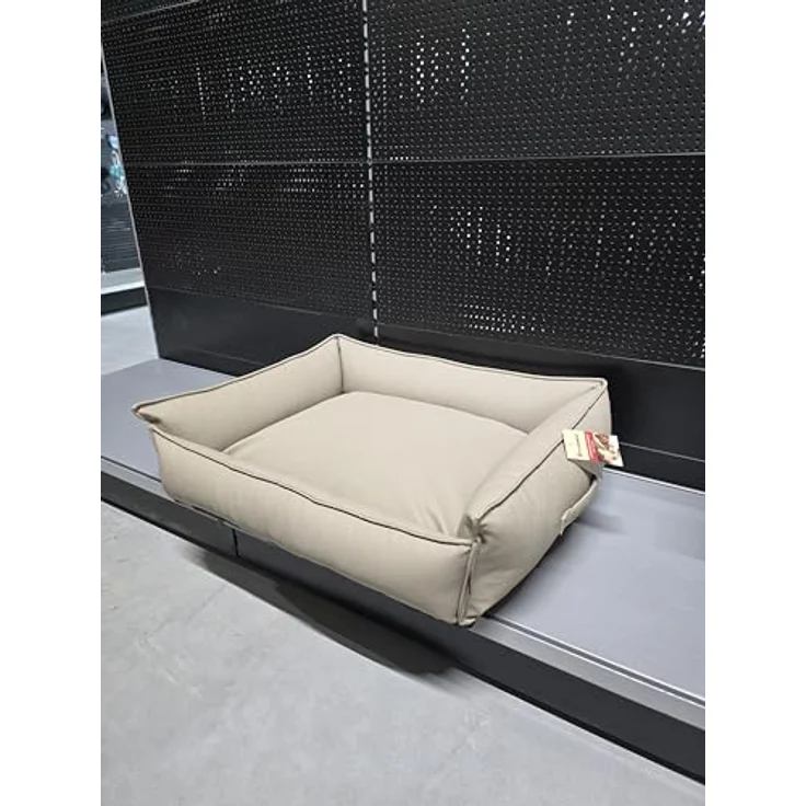 Flamingo Korb Leder - Odet Rechteck - Beige 80x67x22cm, luxuriöser Schlafplatz für Haustiere – Bild 5