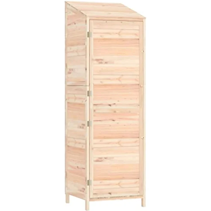 vidaXL Geräteschuppen Gartenhaus Tannenholz Satteldach Gartenschrank Pultdach 55x52x174,5cm – Bild 1